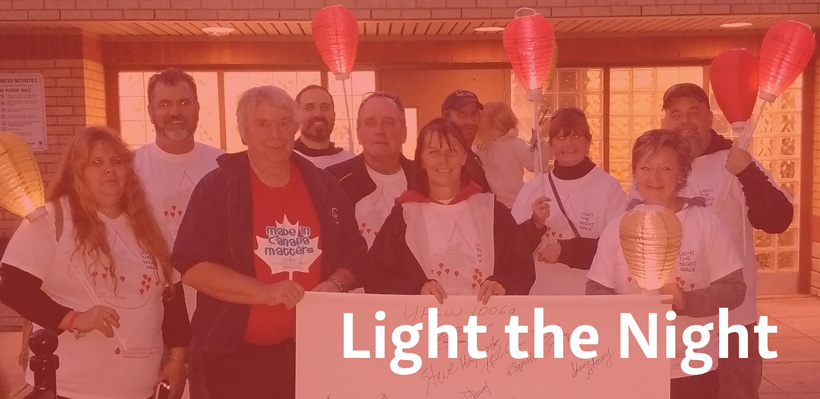 Local 1006A activists participate in Light the Night fundraiser for the Leukemia and Lymphoma Society of Canada