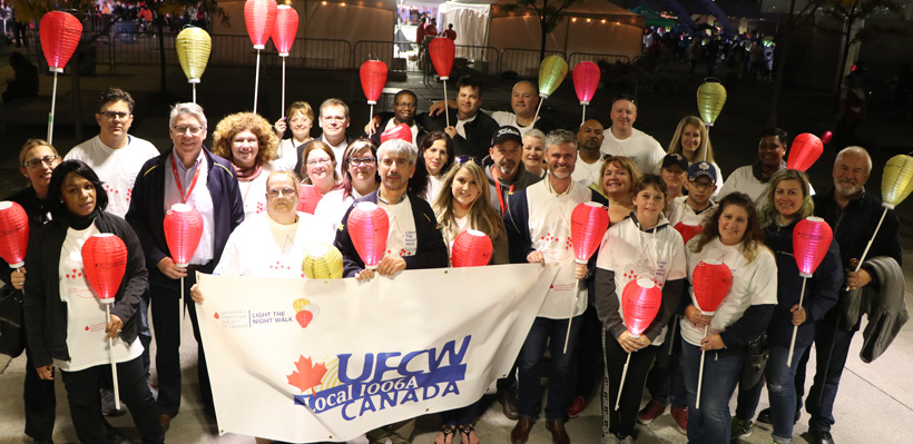 Join Ontario's best union at Light the Night Fundraising events for Leukemia Research.