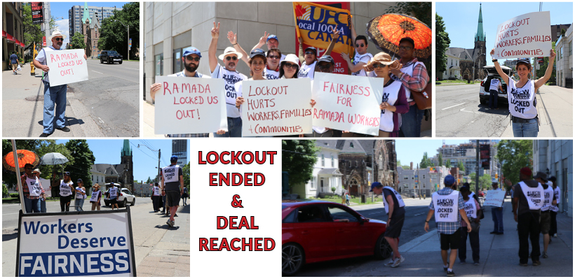 UFCW 1006A members were locked out at the Ramada Hotel and Suites in Toronto.