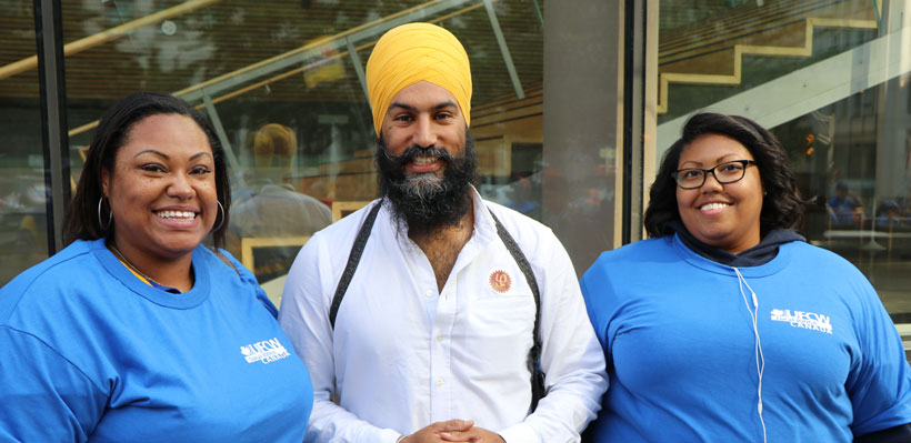 Jagmeet with Stewards at Labour Day Parade.