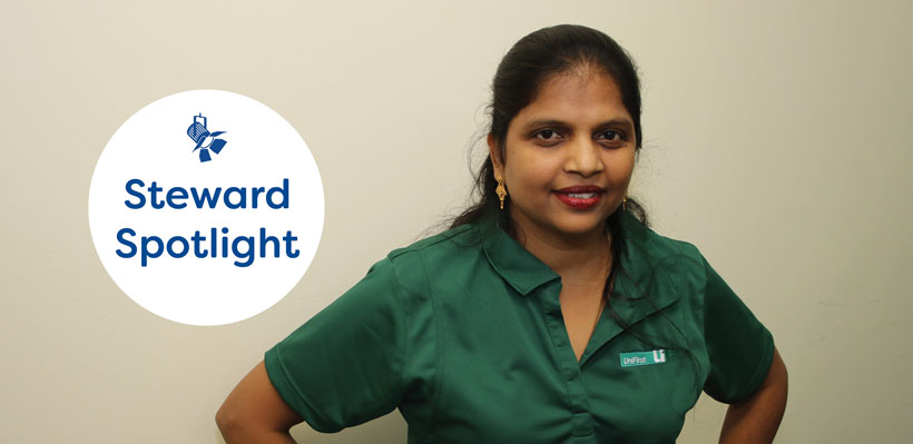 Union Steward Sheela prides herself in helping he coworkers at Unifirst.