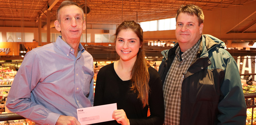 BDM Scholarship winner Maida Krdzalic (center) pictured with Local 1006A President Wayne Hanley, and Union Representative Gary Brown.