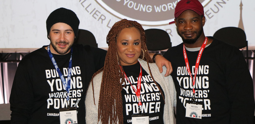 Young workers from Local 1006A at the CLC Young Workers Summit