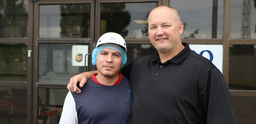 Maple Leaf Poultry Union Member John with Union Representative Dustin 