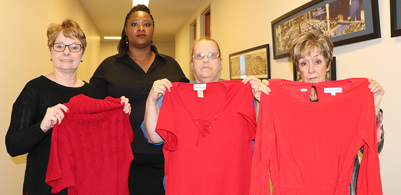UFCW activists join REDress project in support of missing and murdered indigenous women.